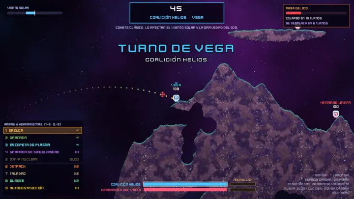 A turn begins on the planetoid