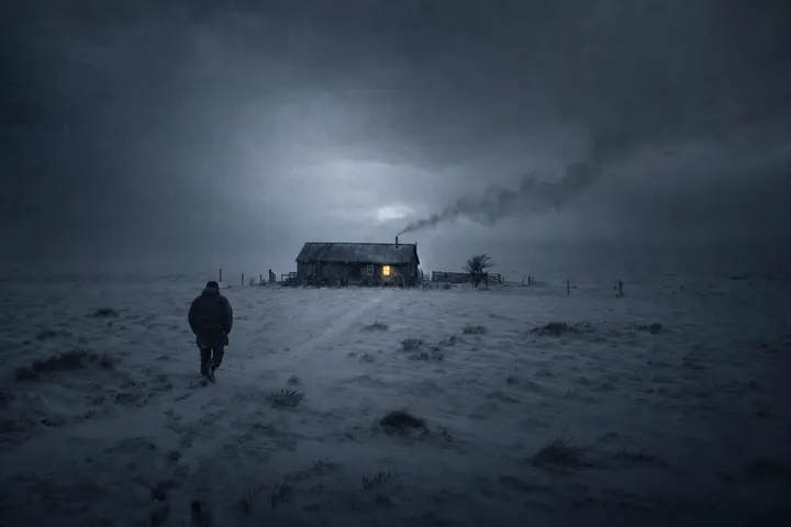 A light, miles from the road